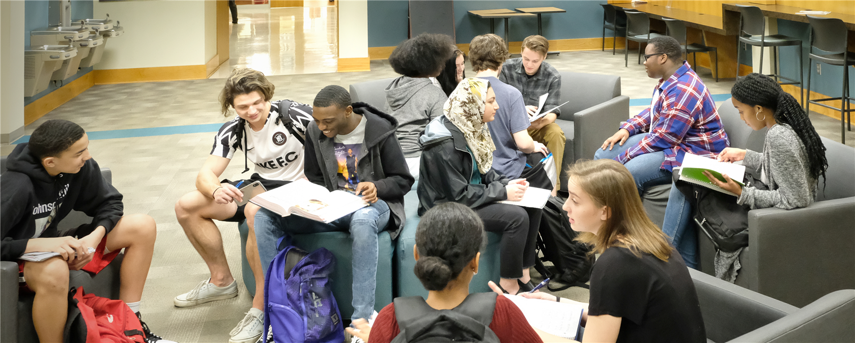 Learning Communities Enrichment School - CMS students happily studying together